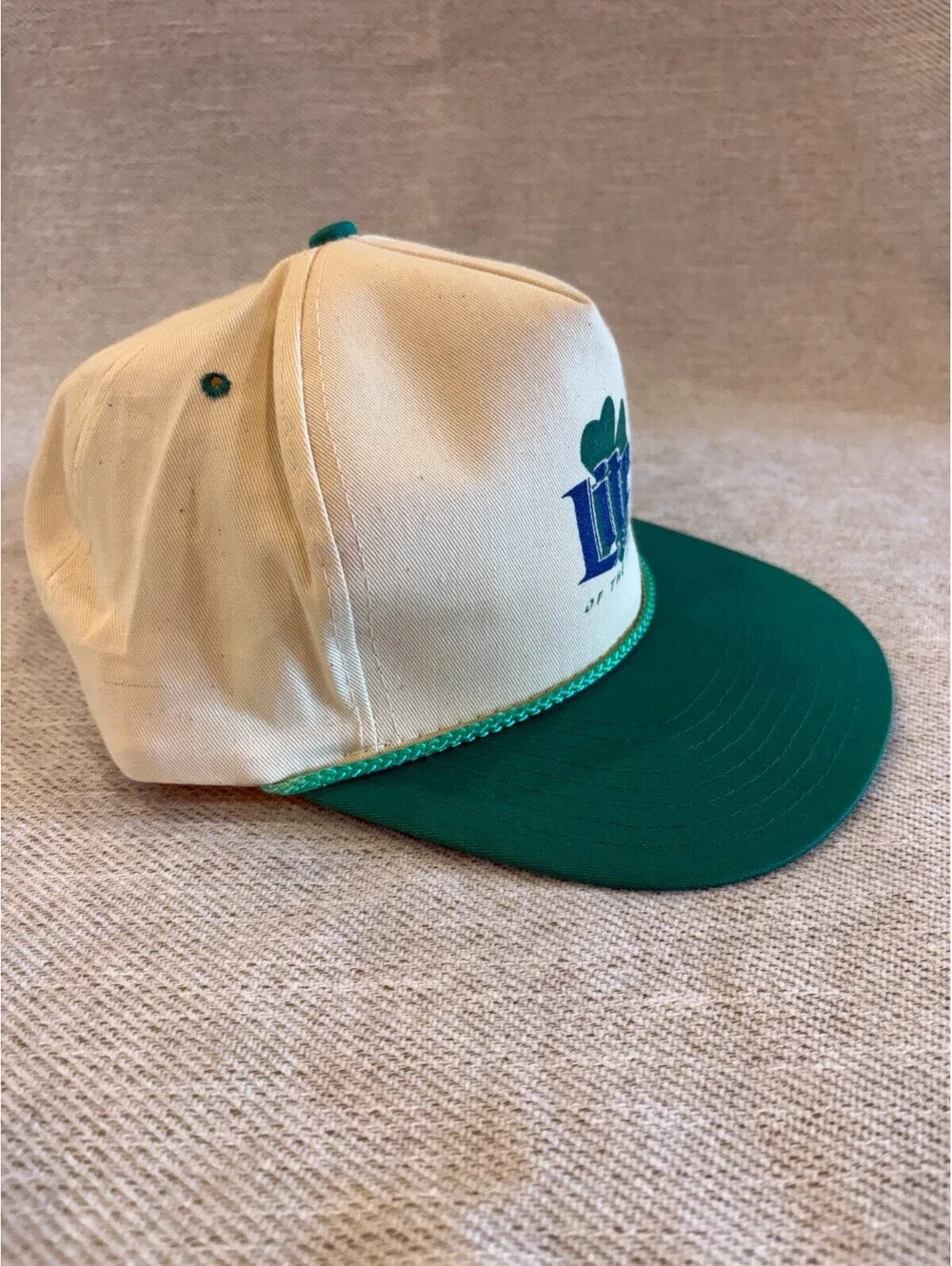 Vintage Miller Lite Beer of the Irish Snapback Hat Shamrock St Patricks Rope